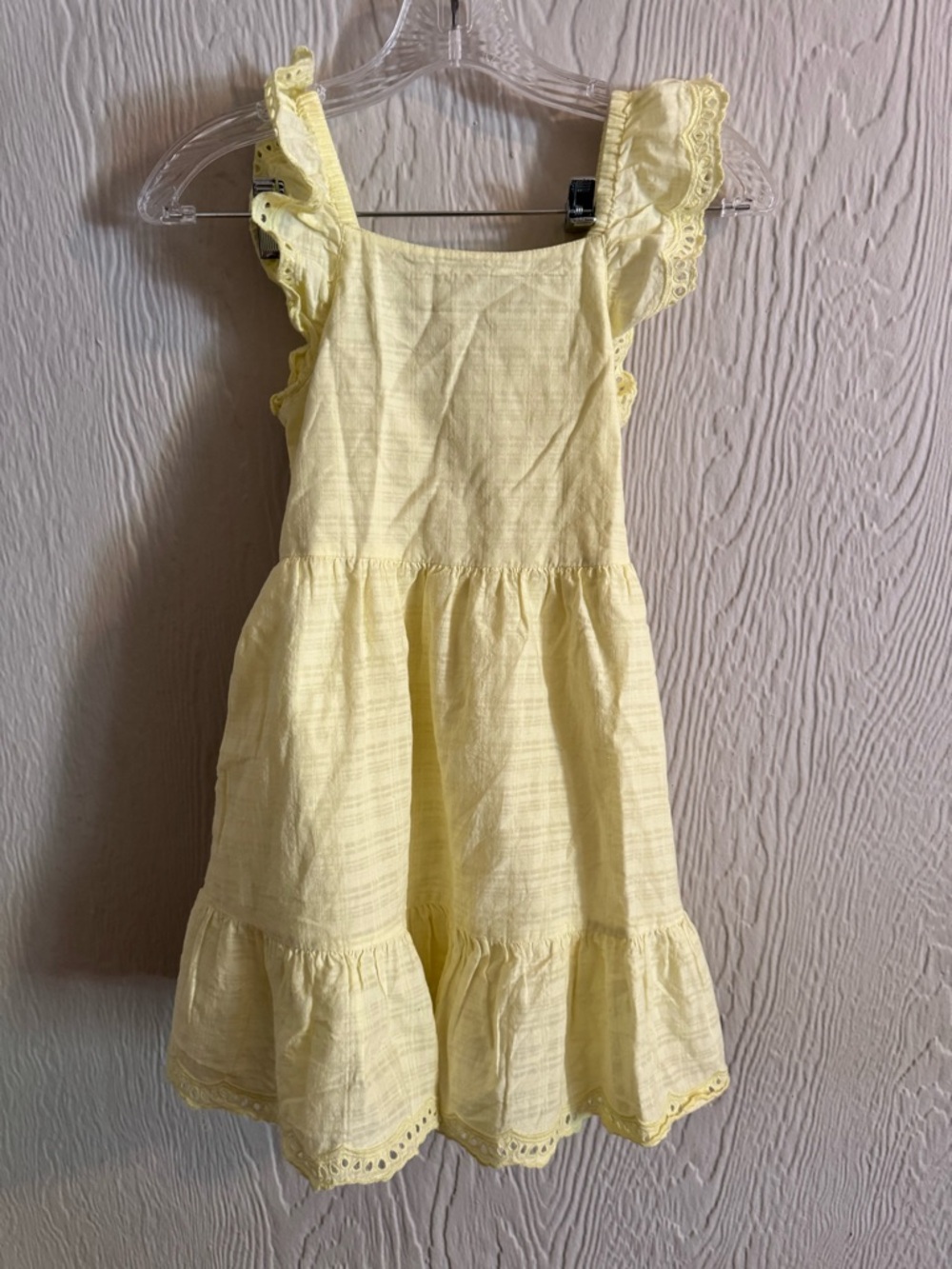 Cat & Jack Pale Yellow Ruffle Strap Tiered Dress